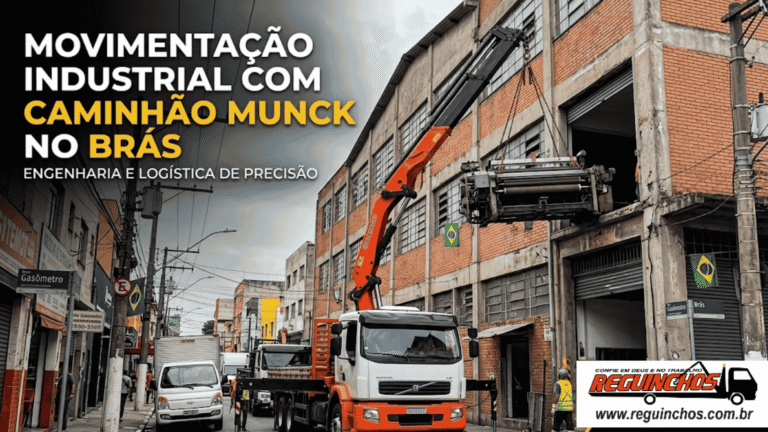 movimentação industrial com caminhão munck